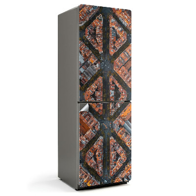 Nálepka na chladničku Architektonický vzor z vtáčej perspektívy