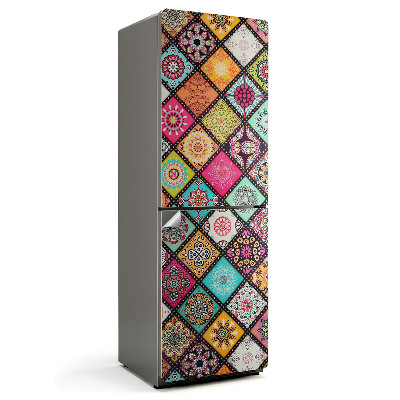 Samolepiaca nálepka na chladničku Vzory vo farebných kosoštvorcoch