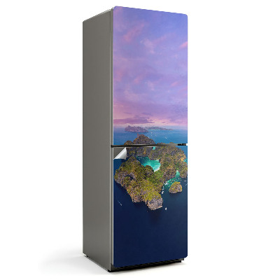 Nálepka na chladničku Tropický ostrov s lagúnou