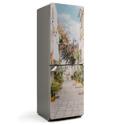 Samolepiaca nálepka na chladničku Očarujúca ulica s rastlinami