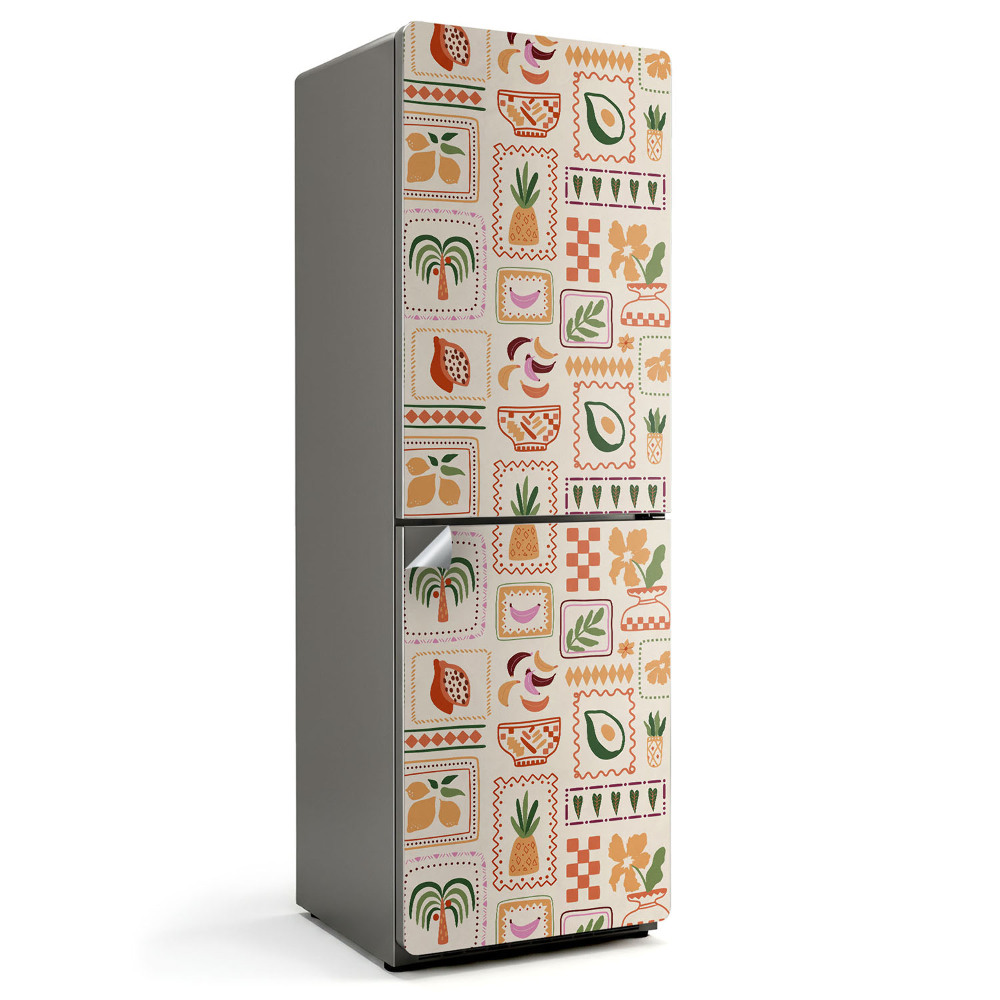 Nálepka na chladničku Rastlinné a geometrické vzory