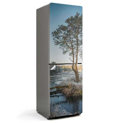 Fototapeta na chladničku Zimná krajina so stromom