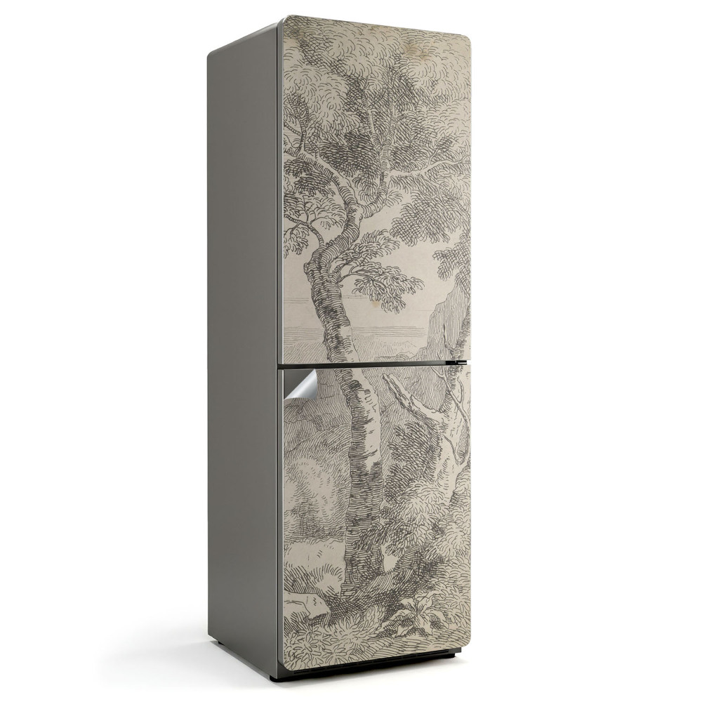 Samolepiaca nálepka na chladničku Archaický náčrt stromu