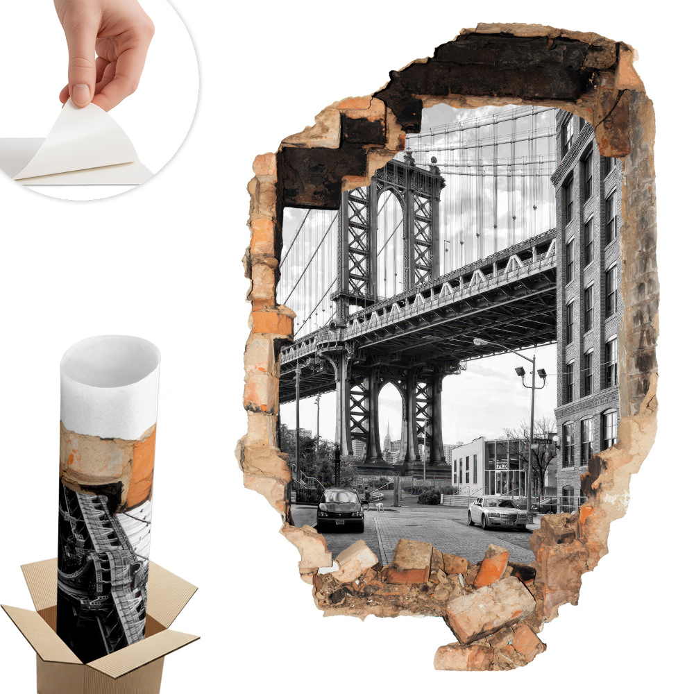 Fototapeta diera v stene 66x100 Mestská krajina