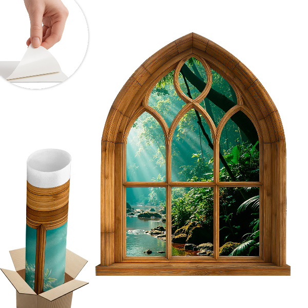 Falošné okno na stenu 80x100 Tropická krajina