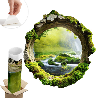 Fototapeta diera v stene 93x100 Zelená zem