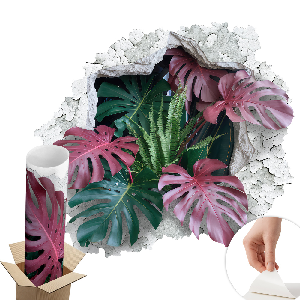 Fototapeta diera v stene 100x91 Tropické zloženie