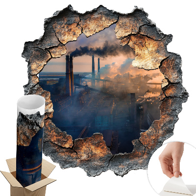 Fototapeta diera v stene 125x130 Priemyselná krajina