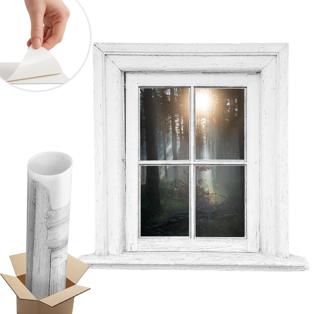 Falošné okno na stenu 133x130 Lesné okno