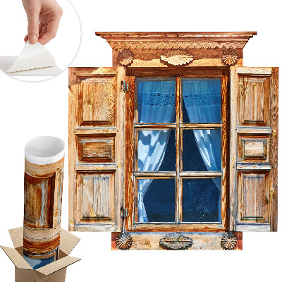 Falošné okno na stenu 125x130 Rustikálne okno