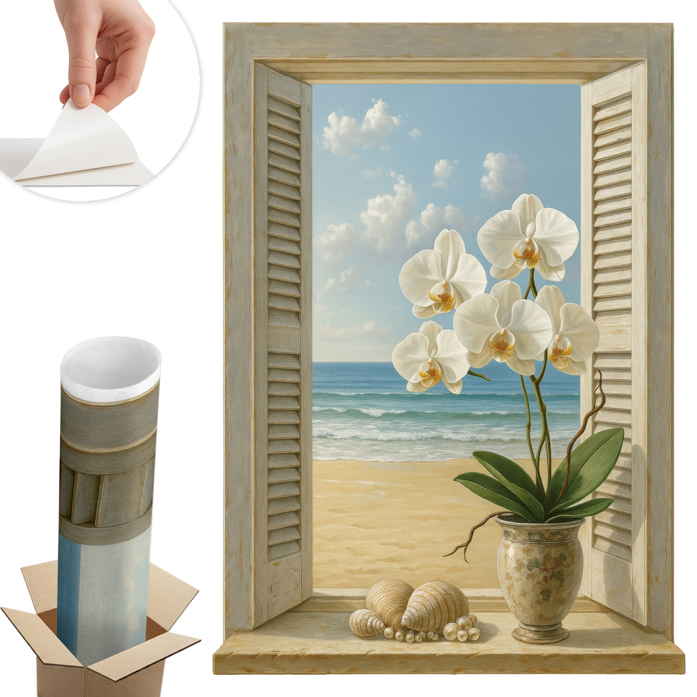 Falošné okno na stenu 94x130 Morské okno