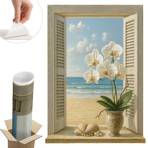 Falošné okno na stenu 94x130 Morské okno