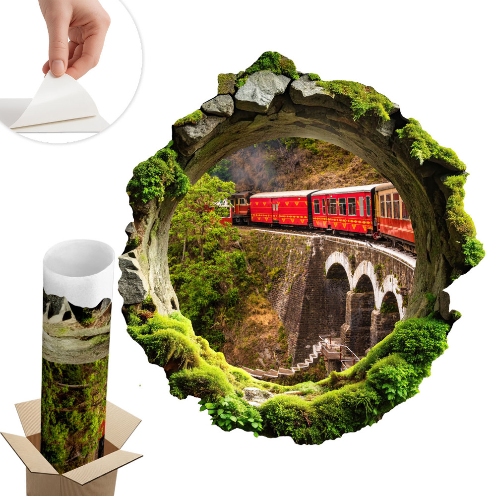 Fototapeta diera v stene 121x130 Zelený pohľad