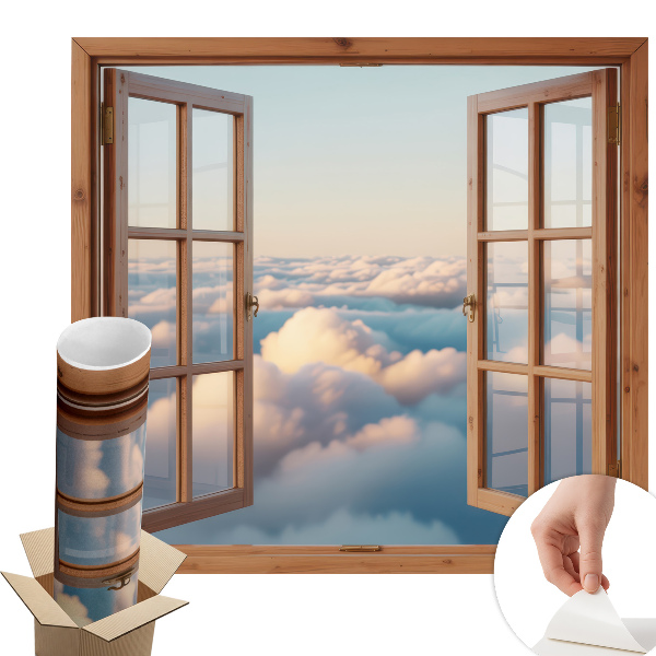 Falošné okno na stenu 130x121 Oblaky na oblohe