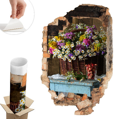 Nálepka na stenu diera 3D 40x60 Rustikálne čaro