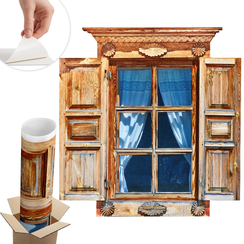 Fototapeta okno 3D 58x60 Rustikálne okno