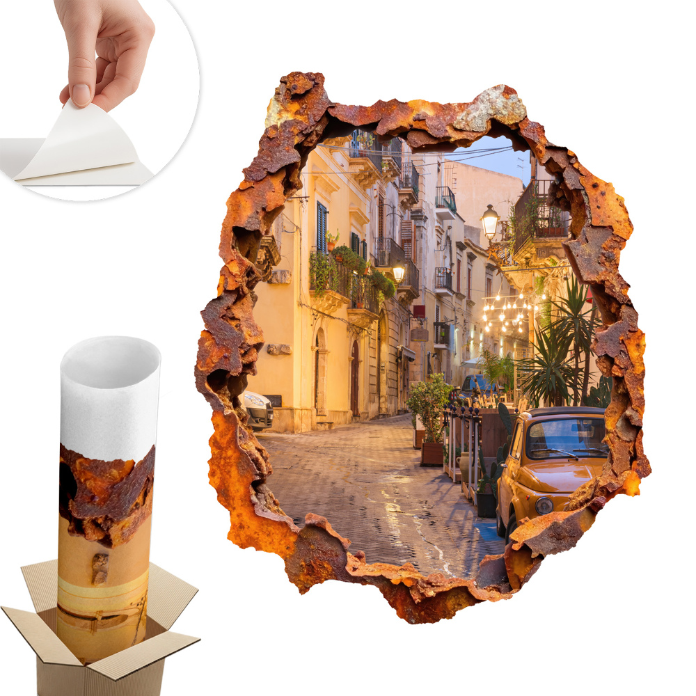 Nálepka na stenu diera 3D 50x60 Nočné svetlá