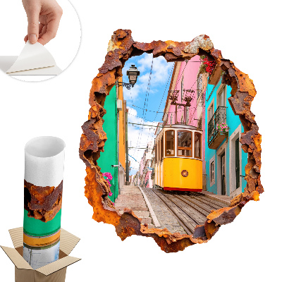 Nálepka na stenu diera 3D 50x60 Nostalgická krajina