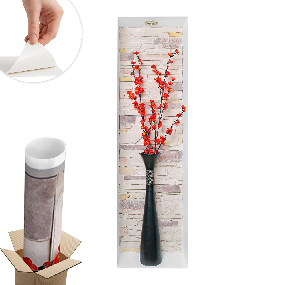 3D nálepka na stenu 18x60 Kvety a kamene