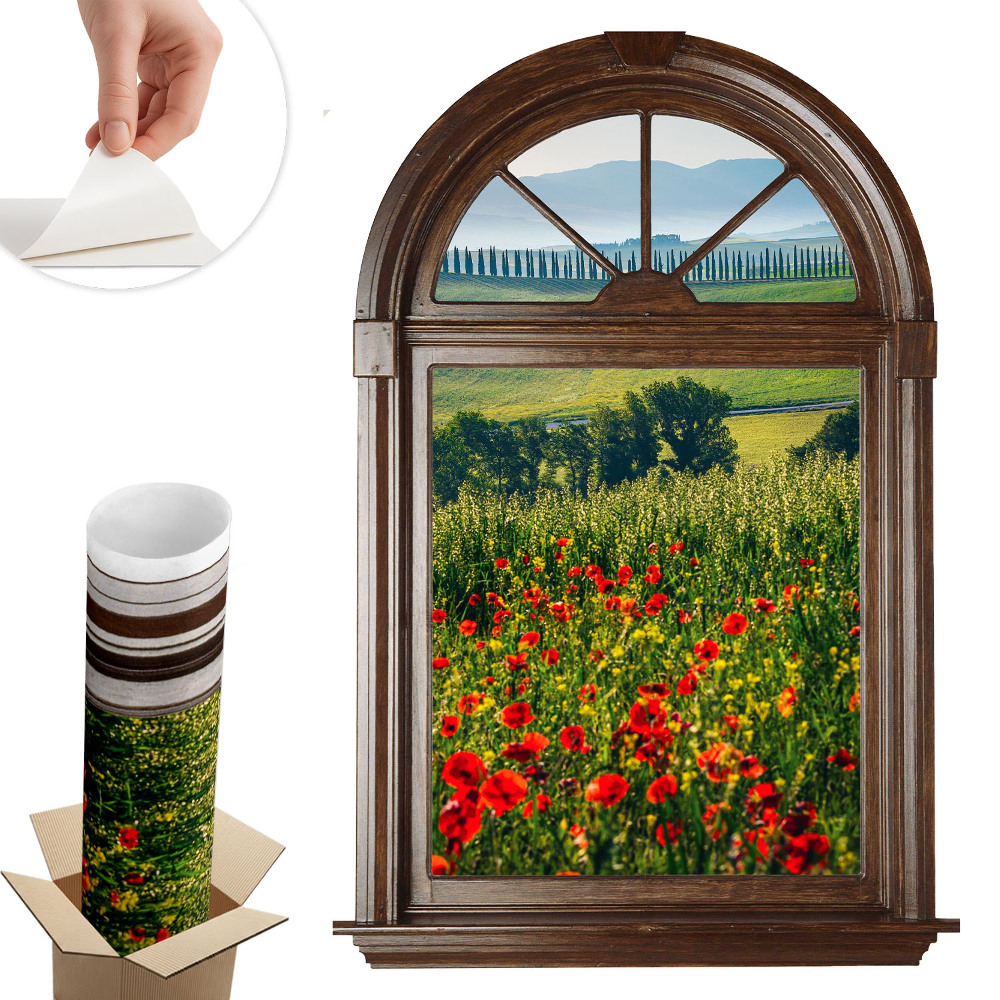 Fototapeta okno 3D 55x80 Malebná krajina