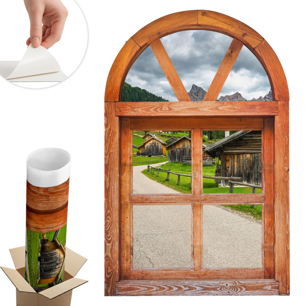 Fototapeta okno 3D 52x80 Výhľady z okna