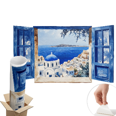 Fototapeta okno 3D 80x46 Grécka krajina