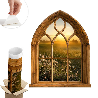 Fototapeta okno 3D 64x80 Okno Krajina