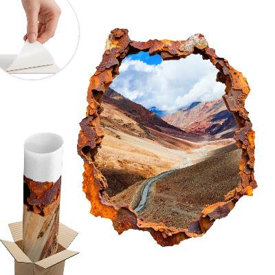 Nálepka na stenu diera 3D 66x80 Horská krajina