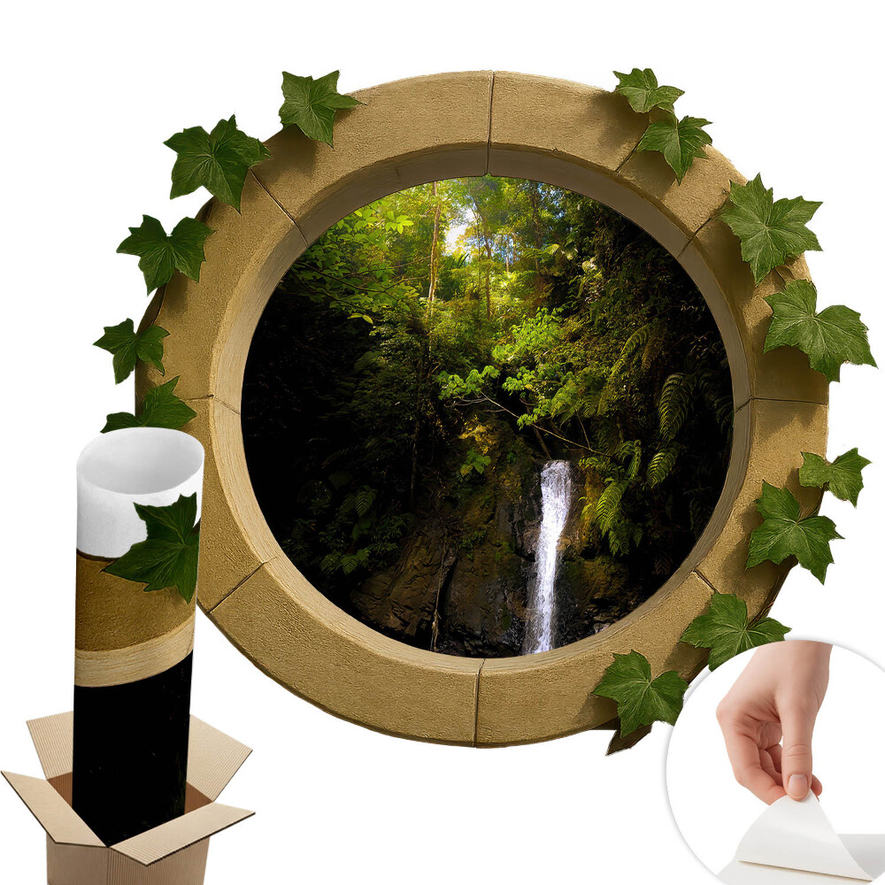 Fototapeta okno 3D 80x70 Zelená krajina