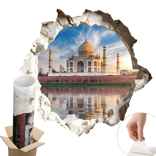 Nálepka na stenu diera 3D 80x76 Exotický pamätník