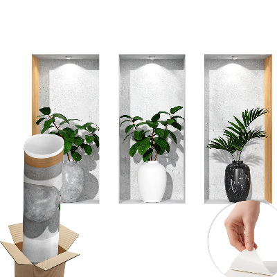 3D nálepka na stenu 80x50 Výklenky rastlín