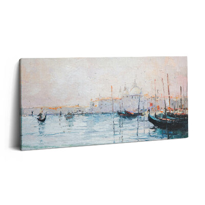 Fotoobraz na plátne 100x50 Pokojná lagúna s gondolami.