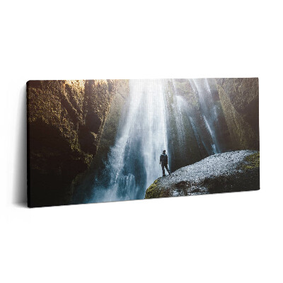 Obraz na plátne 100x50 Tajomný vodopád v horách