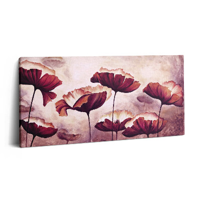 Obraz na plátne 100x50 Červené kvety v jemnom vánku.