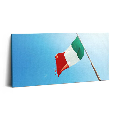 Fotoobraz na plátne 100x50 Talianska vlajka na modrej oblohe.