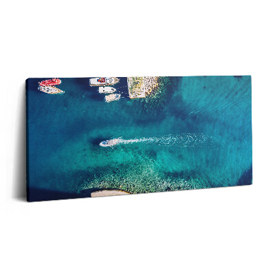 Obraz na plátne 100x50 Loďky na tyrkysovej vode.