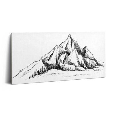 Fotoobraz na plátne 100x50 Horský vrchol s lesom.