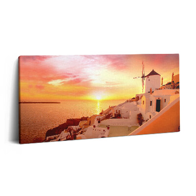 Fotoobraz na plátne 120x60 Západ slnka nad Santorini