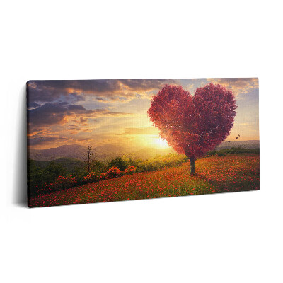Fotoobraz na plátne 120x60 Srdce stromu pri západe slnka