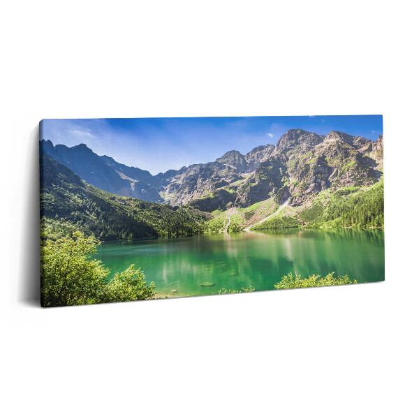 Fotoobraz na plátne 120x60 Horské jazero pod modrou oblohou