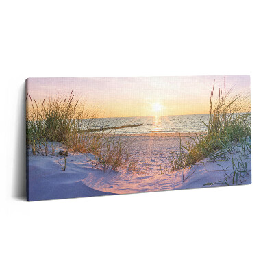 Fotoobraz na plátne 120x60 Západ slnka nad piesočnou plážou