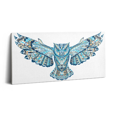 Obraz na plátne 120x60 Sova v modrých tónoch