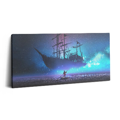 Obraz na plátne 120x60 Loď v nočnom nebi