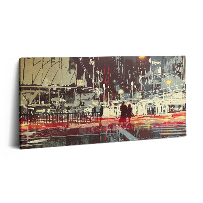 Fotoobraz na plátne 120x60 Nočná ulica v meste svetiel