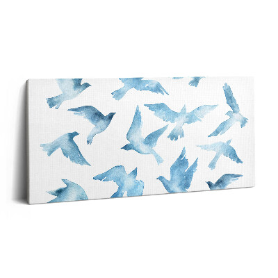 Fotoobraz na plátne 120x60 Modré siluety lietajúcich vtákov