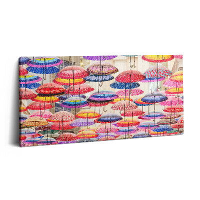 Obraz na plátne 120x60 Farebný dážď z dáždnikov