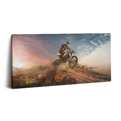 Fotoobraz na plátne 120x60 Motokrosový jazdec pri západe slnka