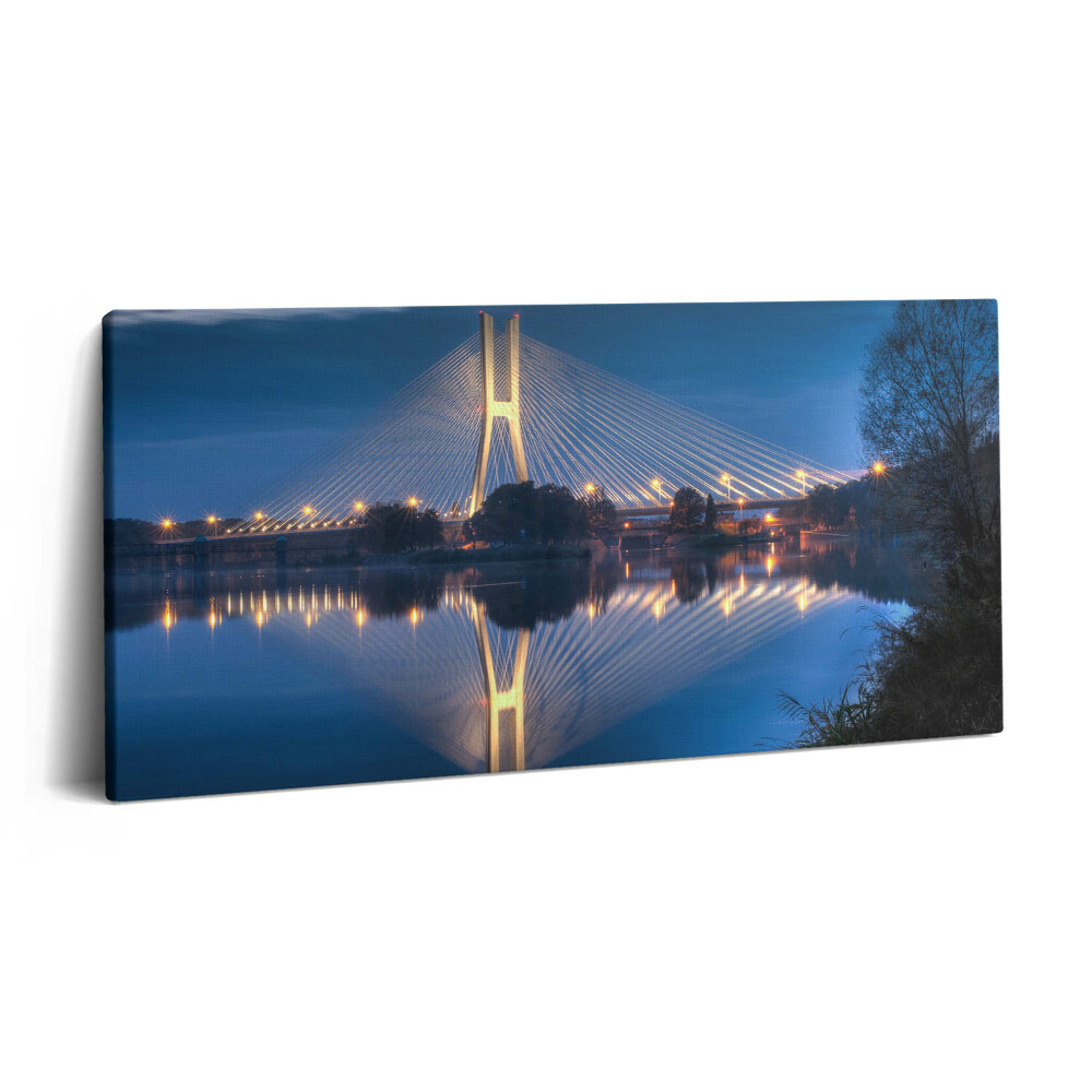 Obraz na plátne 120x60 Nočný most nad riekou