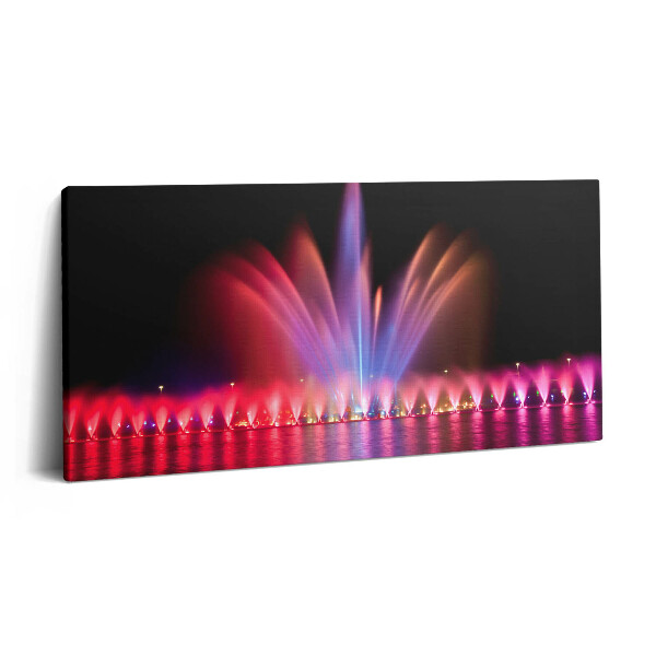 Fotoobraz na plátne 120x60 Farebná fontána v noci