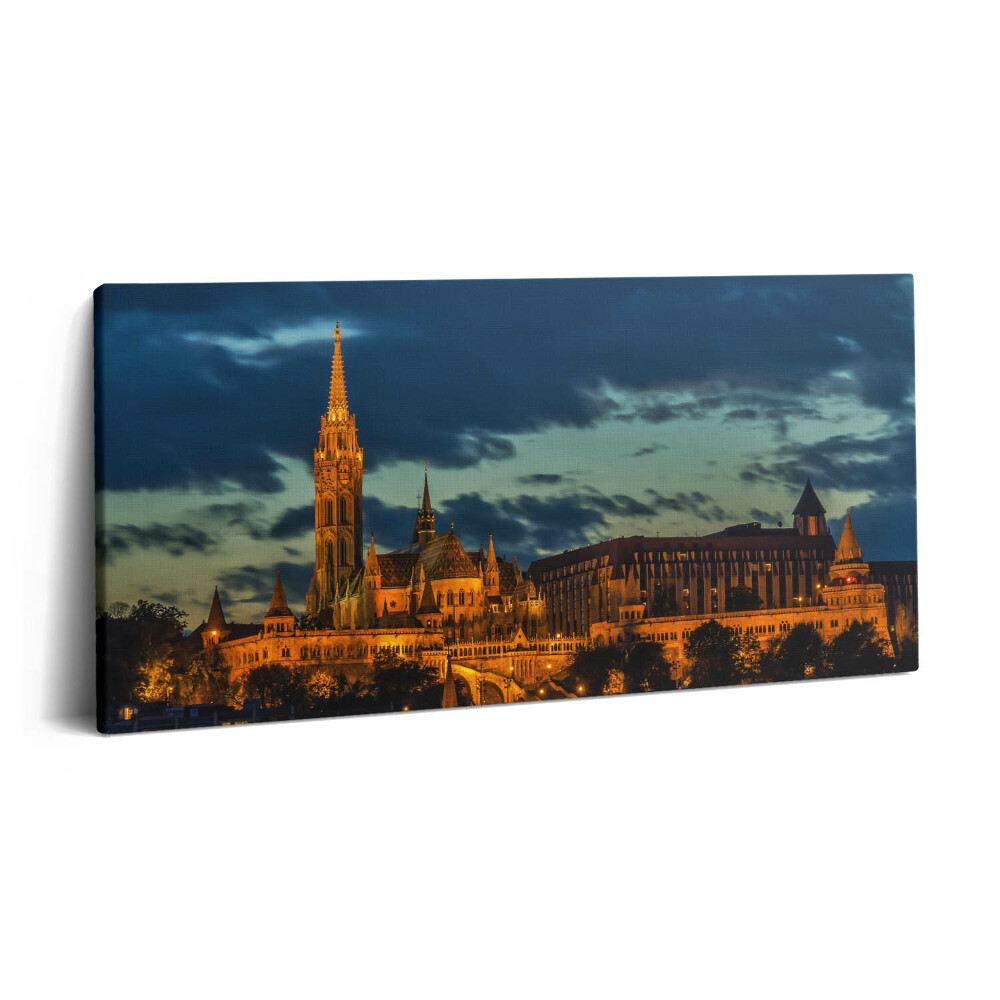 Obraz na plátne 120x60 Budapešťská nočná panoráma